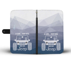 Happy Puppin Her Jeep Phone Case Wallet