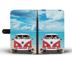 Happy Puppin Red Bus Phone Case Wallet