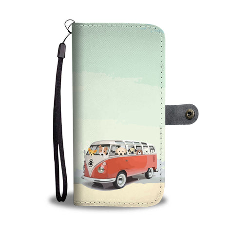Happy Puppin Red Bus II Phone Case Wallet