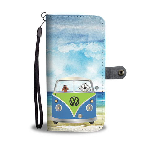 Happy Puppin Blue VW Phone Case Wallet