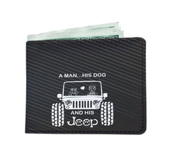 A Man His Dog And His Jeep Men's Wallet