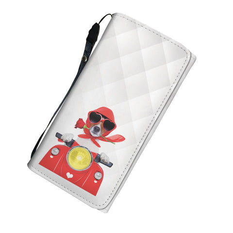 Happy Puppin Red Scooter Tri-Fold Wallet