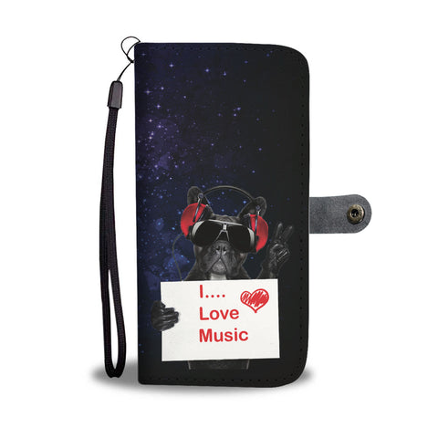 Happy Puppin I Love Music Phone Case Wallet