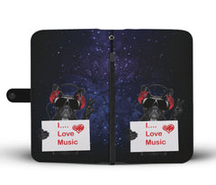 Happy Puppin I Love Music Phone Case Wallet