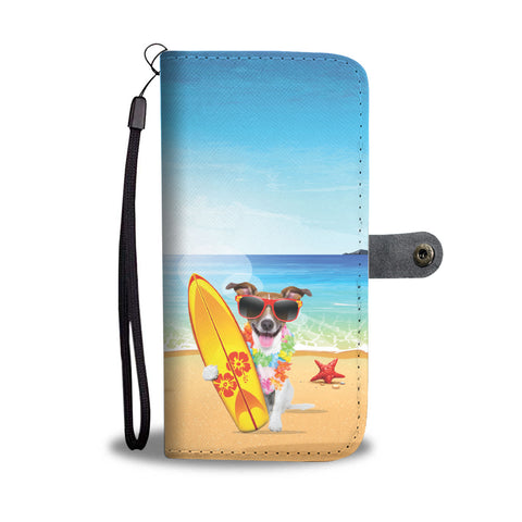 Happy Puppin Surfer Dog Phone Case Wallet