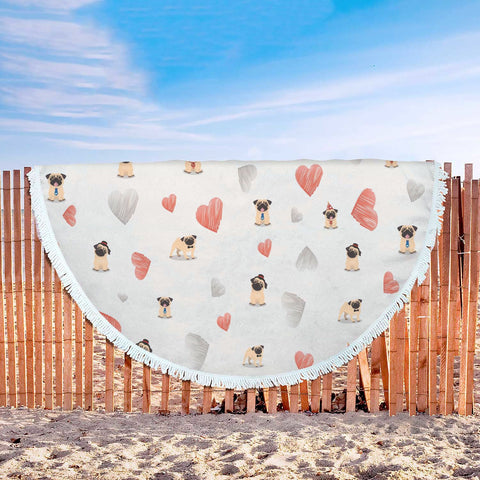 Pug Love Beach Blanket