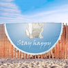Image of Stay Happy Blue Beach Blanket