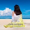 Image of Stay Happy Yellow Bones Beach Blanket