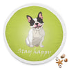 Image of Stay Happy Green French Bulldog Blanket