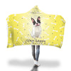 Image of Stay Happy Yellow French Bulldog Hooded Blanket