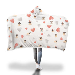Pug Love Hooded Blanket